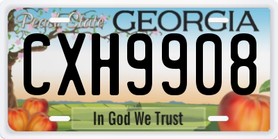 GA license plate CXH9908