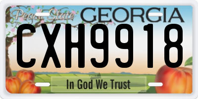 GA license plate CXH9918