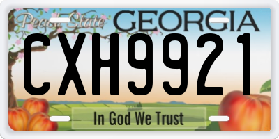 GA license plate CXH9921