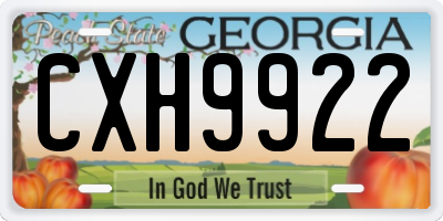 GA license plate CXH9922