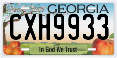 GA license plate CXH9933