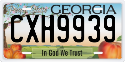 GA license plate CXH9939
