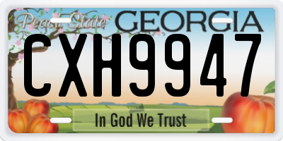GA license plate CXH9947