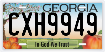 GA license plate CXH9949
