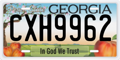 GA license plate CXH9962