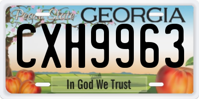 GA license plate CXH9963