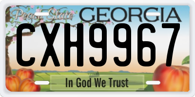 GA license plate CXH9967