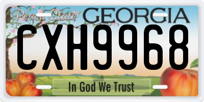 GA license plate CXH9968
