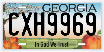 GA license plate CXH9969