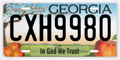 GA license plate CXH9980