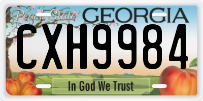 GA license plate CXH9984