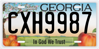 GA license plate CXH9987