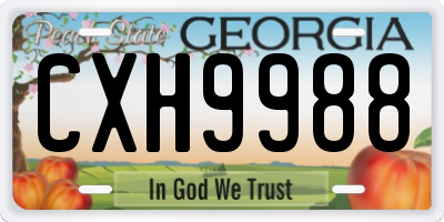 GA license plate CXH9988