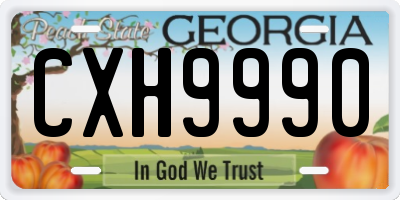 GA license plate CXH9990