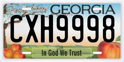 GA license plate CXH9998