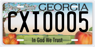 GA license plate CXI0005
