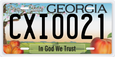 GA license plate CXI0021