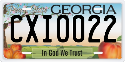 GA license plate CXI0022