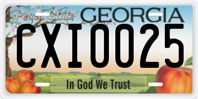 GA license plate CXI0025