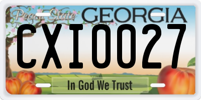 GA license plate CXI0027