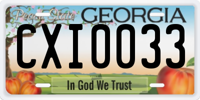GA license plate CXI0033