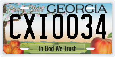 GA license plate CXI0034