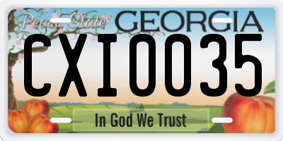 GA license plate CXI0035