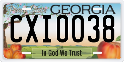 GA license plate CXI0038