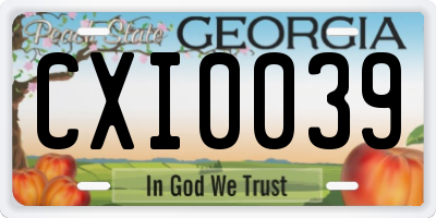 GA license plate CXI0039