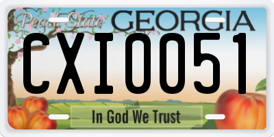GA license plate CXI0051