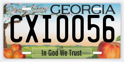 GA license plate CXI0056