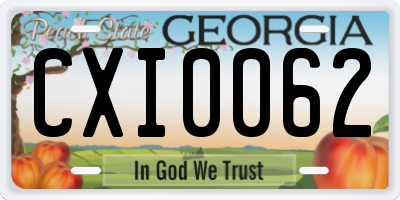 GA license plate CXI0062