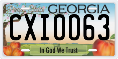 GA license plate CXI0063