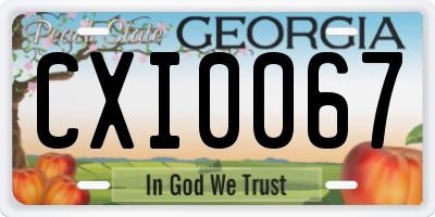 GA license plate CXI0067
