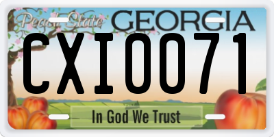GA license plate CXI0071