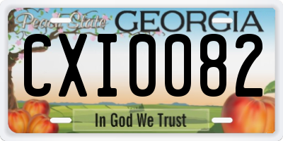 GA license plate CXI0082