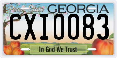 GA license plate CXI0083