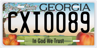 GA license plate CXI0089