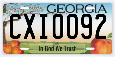 GA license plate CXI0092