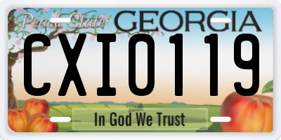 GA license plate CXI0119
