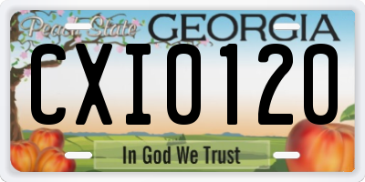GA license plate CXI0120