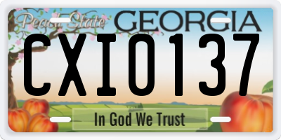 GA license plate CXI0137