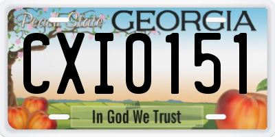 GA license plate CXI0151