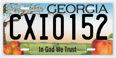 GA license plate CXI0152
