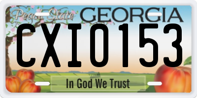 GA license plate CXI0153