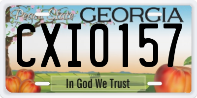 GA license plate CXI0157