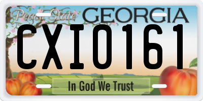 GA license plate CXI0161
