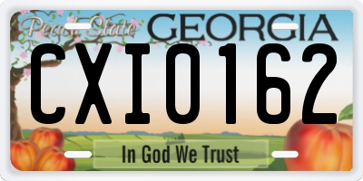 GA license plate CXI0162