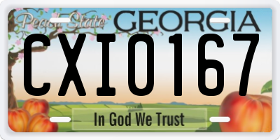GA license plate CXI0167