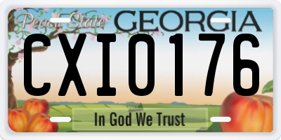 GA license plate CXI0176